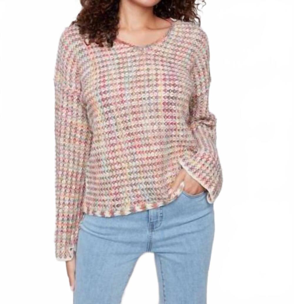 NEW CHARLIE B long-sleeve yarn sweater in multicolor